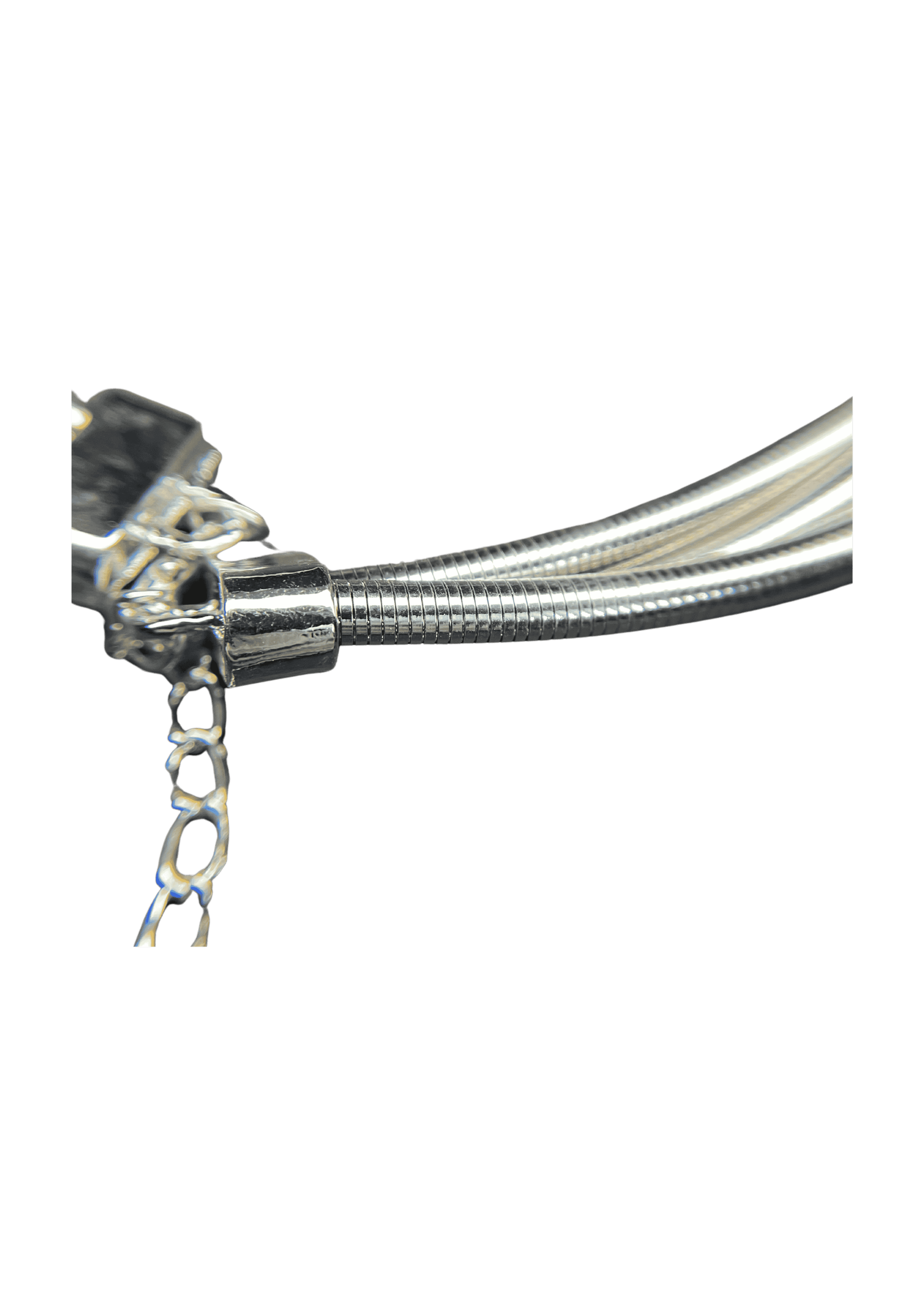 Multi layer Silver toned Snake Chain Necklace